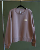 Hazy Pink Love Never Fails Crewneck (Women's Cut)