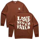 Love Never Fails Crewneck - Clay