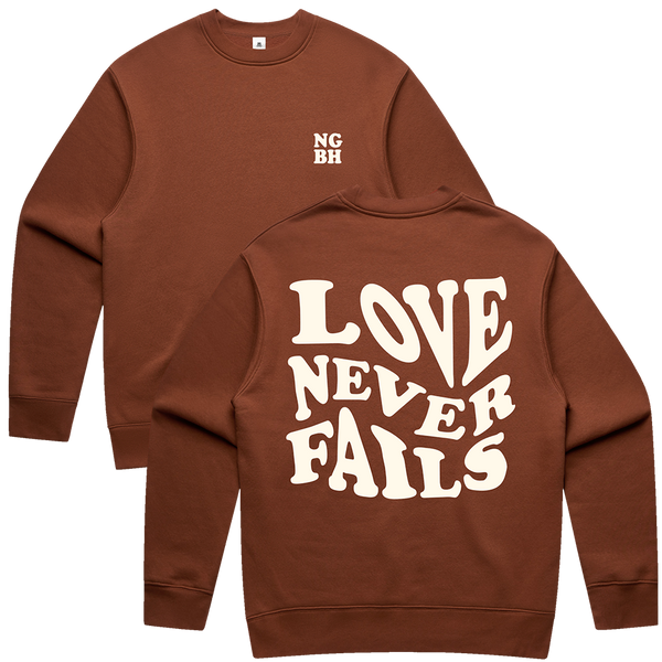 Love Never Fails Crewneck - Clay