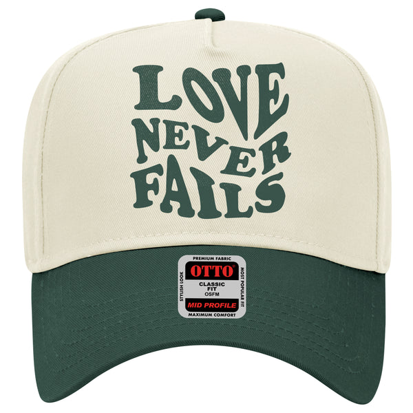 Love Never Fails Forest Green Natural Hat