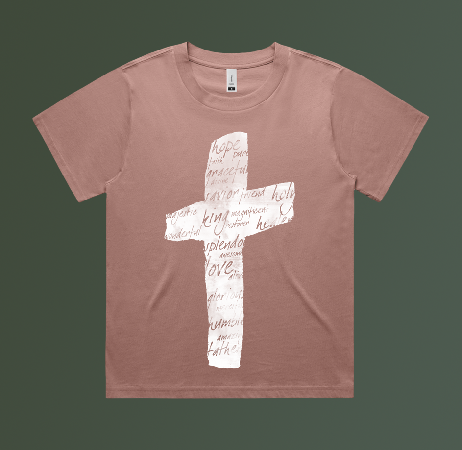 Hazy Pink Cross Tee (Women's Cut)