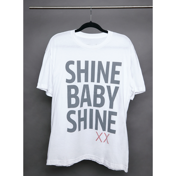 Shine baby shine XX white oversized tee Natalie Grant